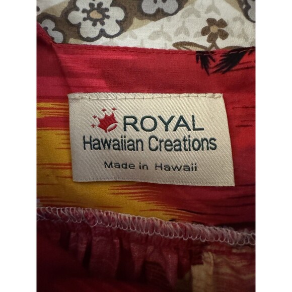 Vtg Royal Hawaiian Creations Dress Hawaiian Muumuu Split Sleeve Red Size L EUC - Picture 5 of 6